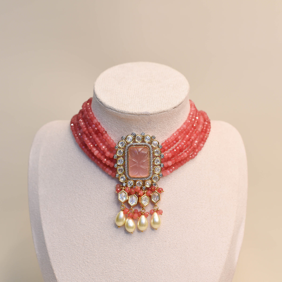 Suraj Necklace Set ~ Peach
